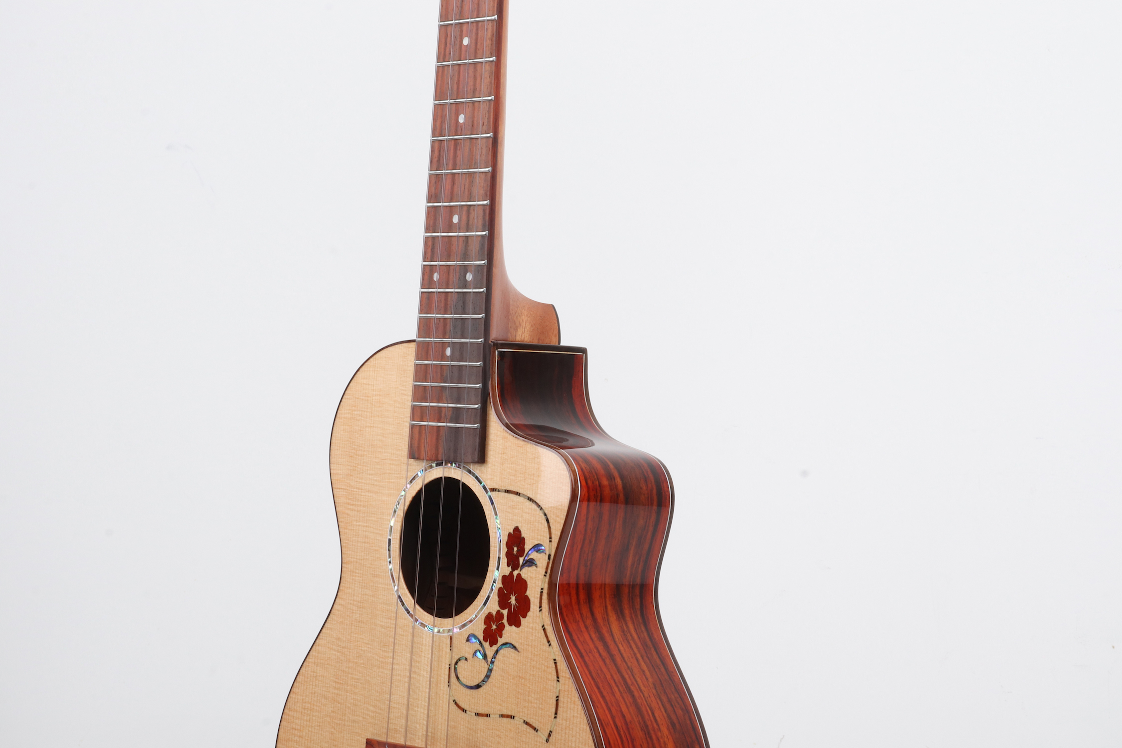 cocobolo wood ukulele cutaway